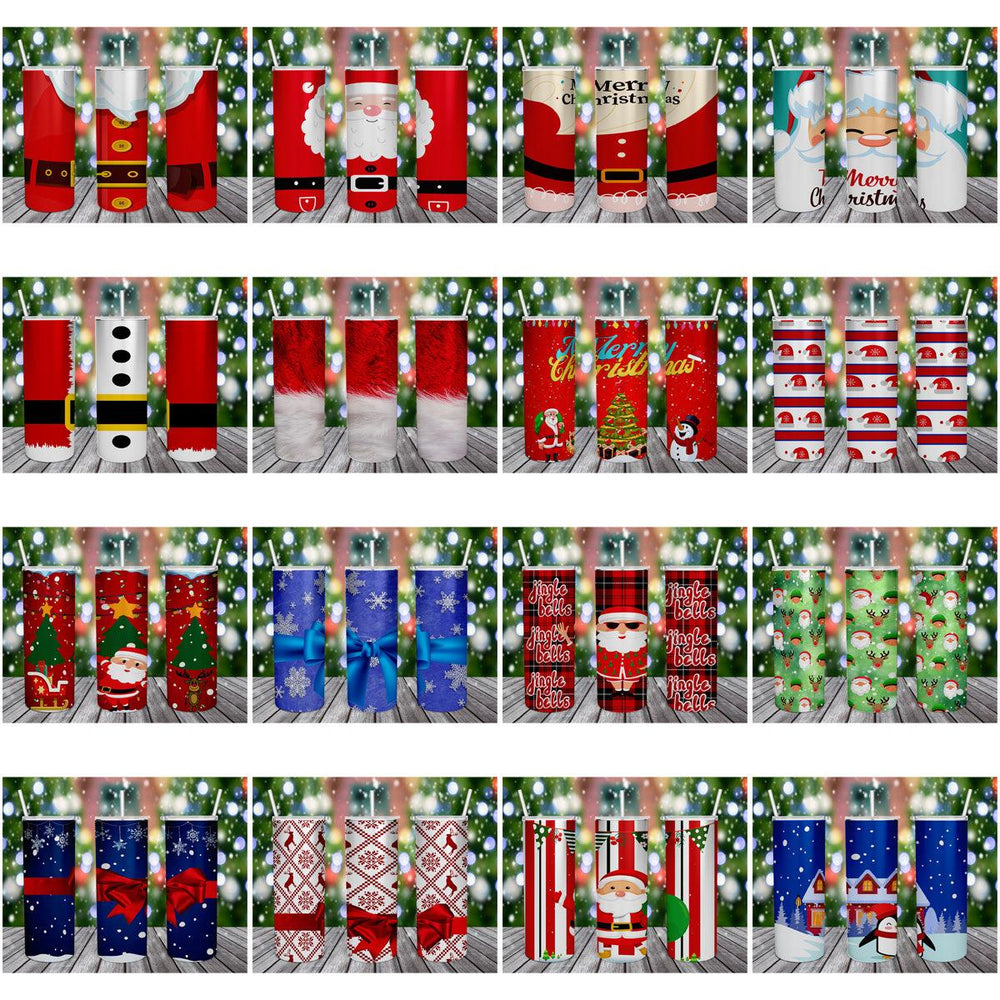 24 Christmas Tumbler Wrap Designs: JPG Bundle for Instant Download
