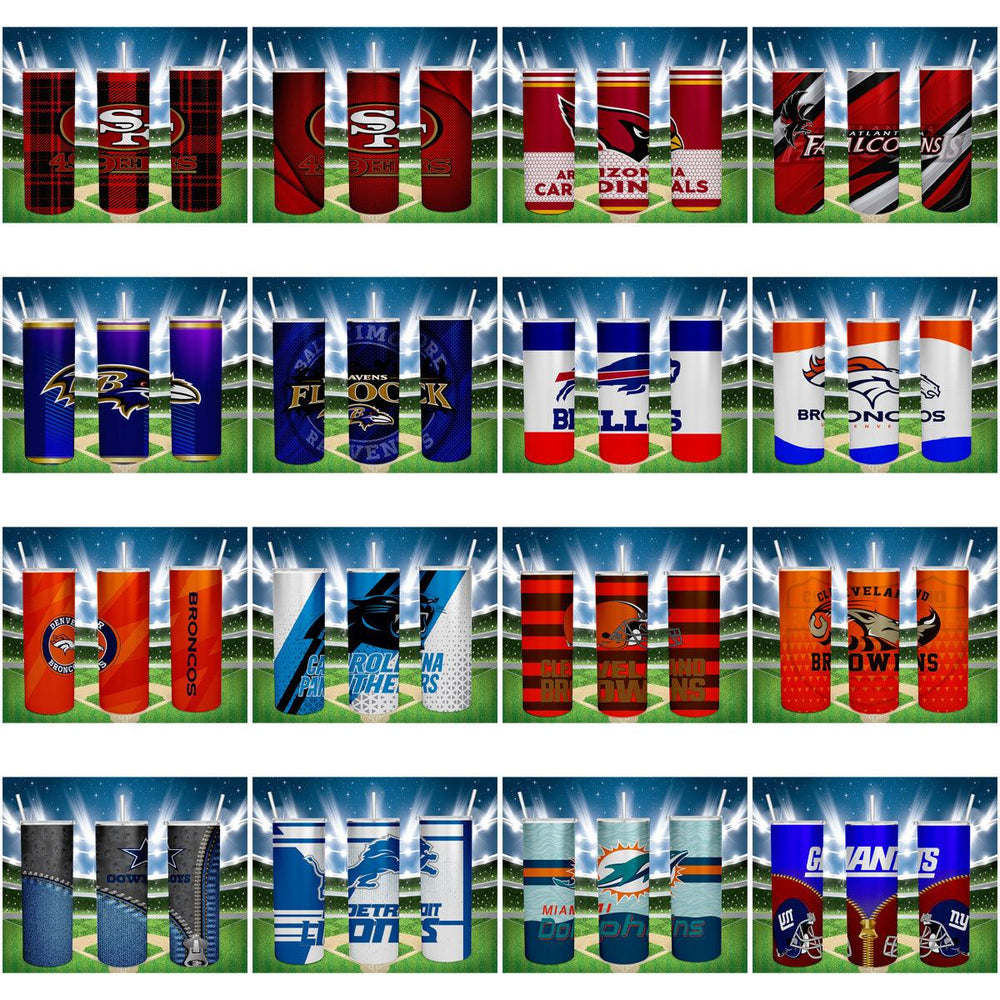 34 Premium Football Tumbler Wrap Designs: JPG Bundle for Sublimation
