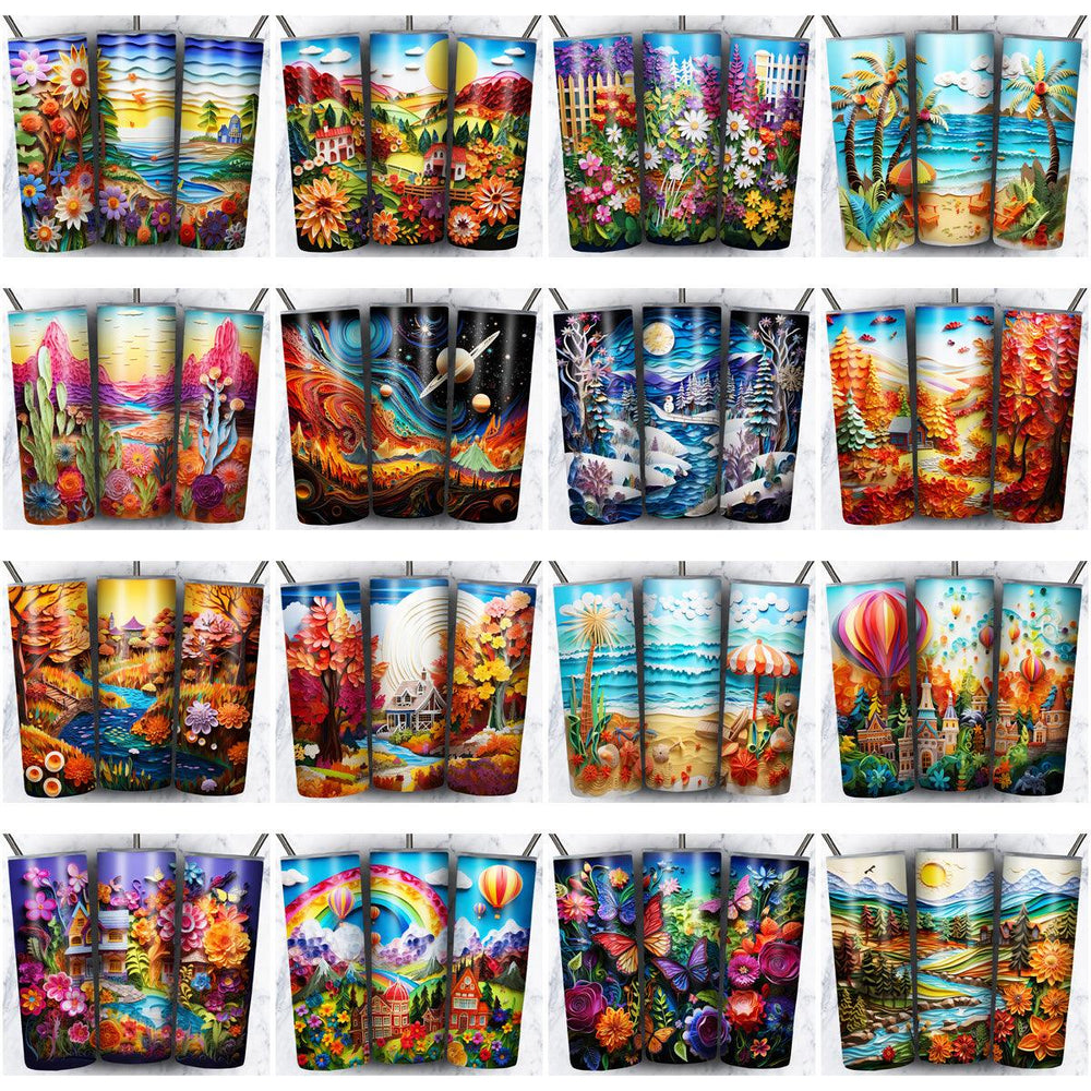 75 Nature Scenery Tumbler Wrap Designs: JPG Bundle for Sublimation
