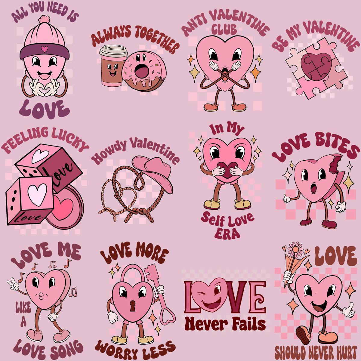 Retro Valentine's Day PNG Bundle: 24 Vintage Designs