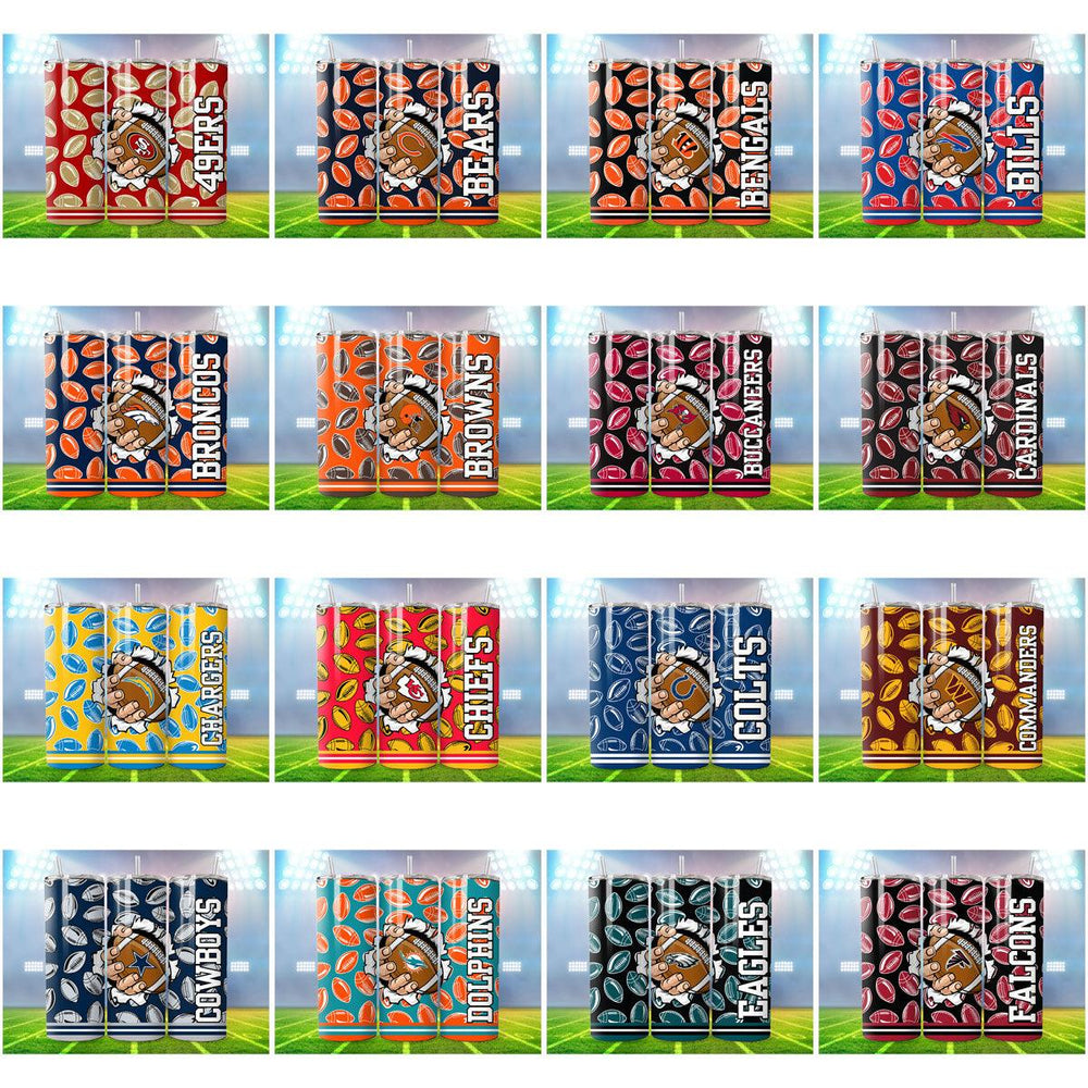 32 Football Tumbler Wrap Designs: JPG Bundle for Sports Teams
