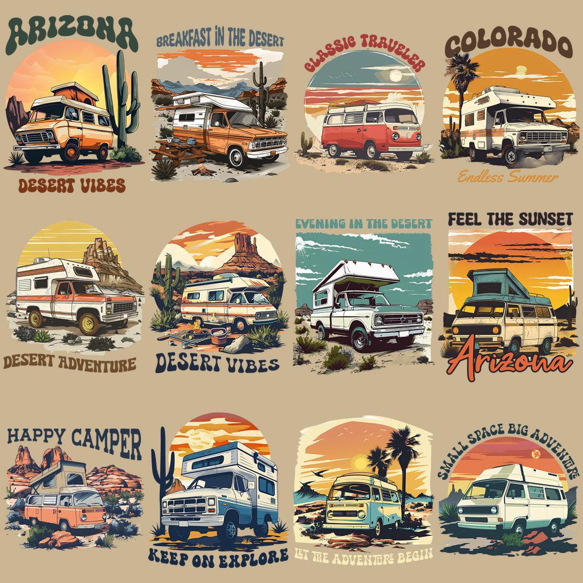 Retro Western Adventure PNG Bundle: 19 Vintage Designs