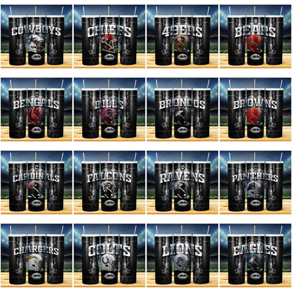 32 Football Metal Tumbler Wraps JPG Bundle: Instant Download Designs
