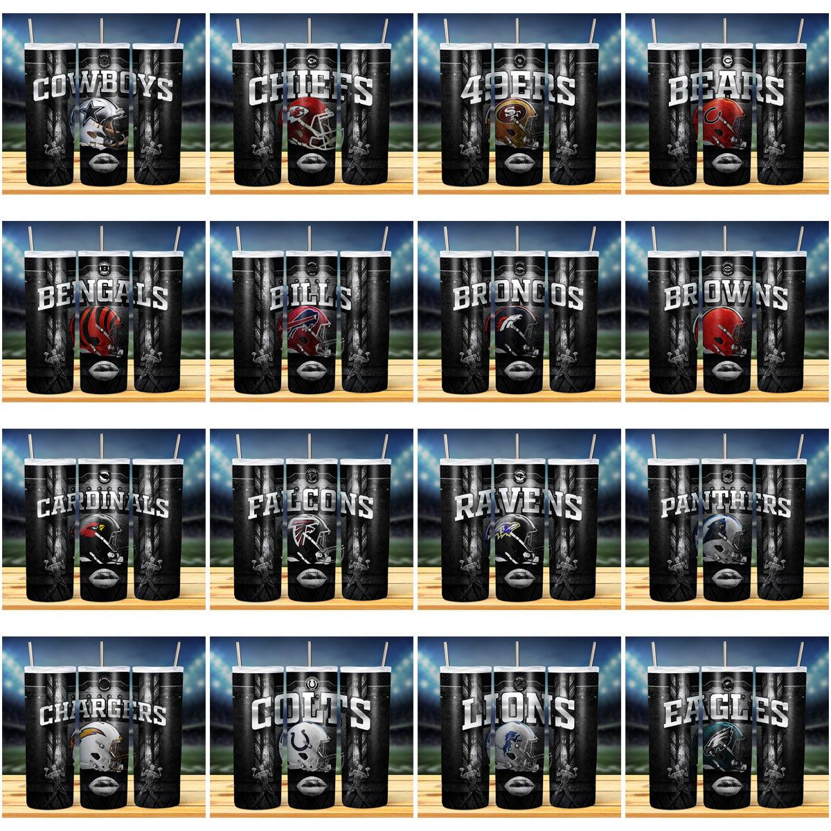 32 Football Metal Tumbler Wraps JPG Bundle: Instant Download Designs
