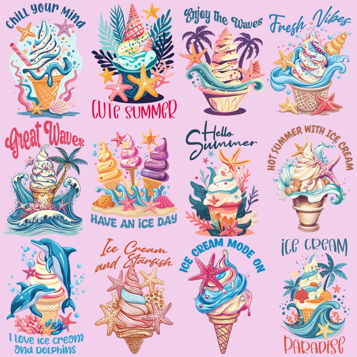 Tropical Ice Cream PNG Bundle: 19 Summer Designs for Your Projects