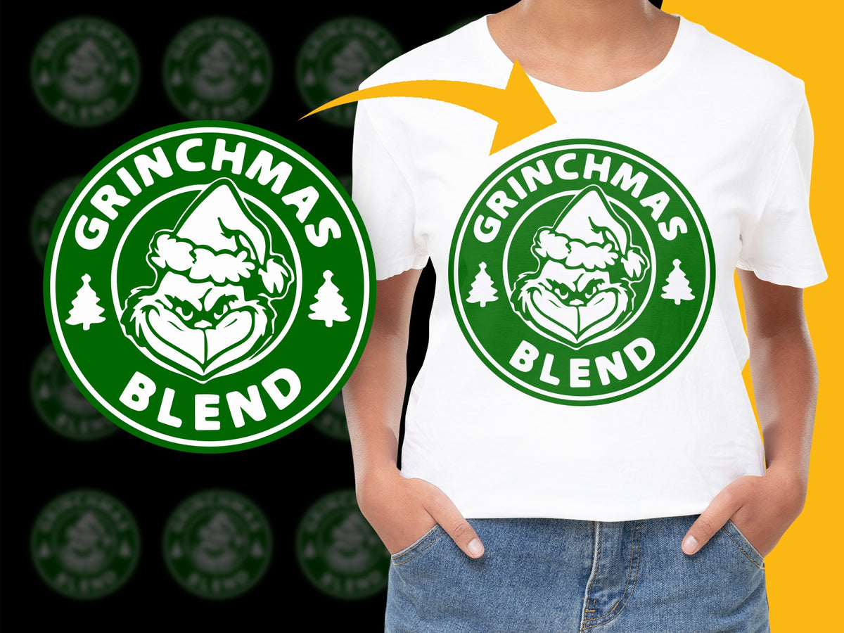Grinchmas Blend Christmas T-Shirt, Funny Holiday Grinch Tee, Festive Green and White Graphic Shirt for Family, Unisex Holiday Apparel