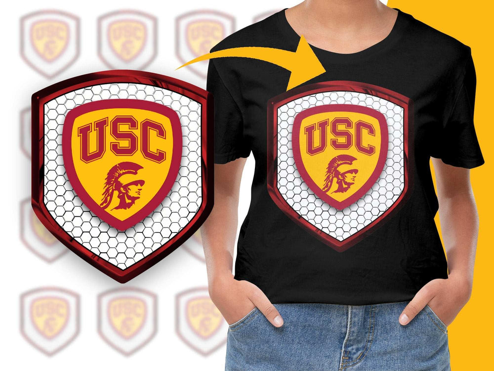 USC Trojan Logo T-Shirt, College Sports Fan Apparel, Unisex Adult Casual Wear, Graphic Tee for Students