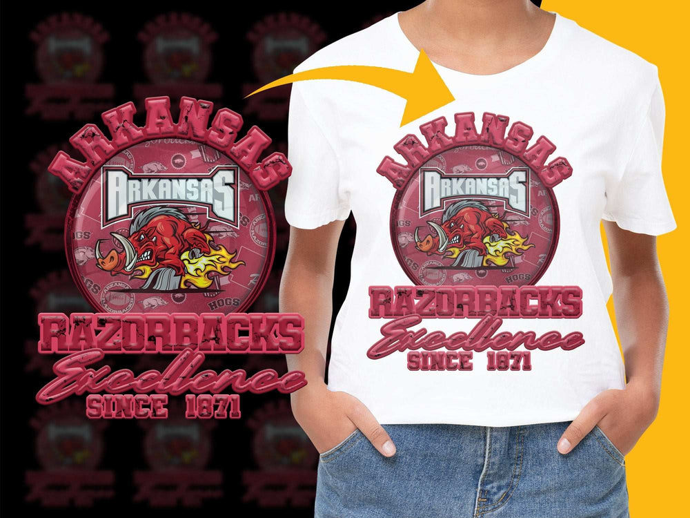 Arkansas Razorbacks T-Shirt, Excellence Since 1871, Vintage Sports Tee, College Football Apparel, Fan Gift Idea