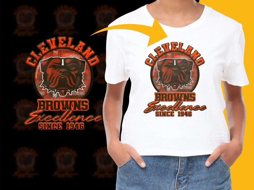 Cleveland Browns Excellence T-Shirt, Vintage Logo, Football Fan Apparel, Since 1946 Graphic Tee