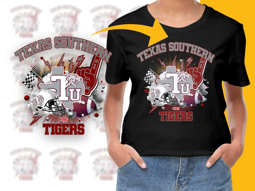 Texas Southern University Tigers Graphic T-Shirt, College Football Tee, Sports Fan Apparel, Casual Style, Bold Print Design