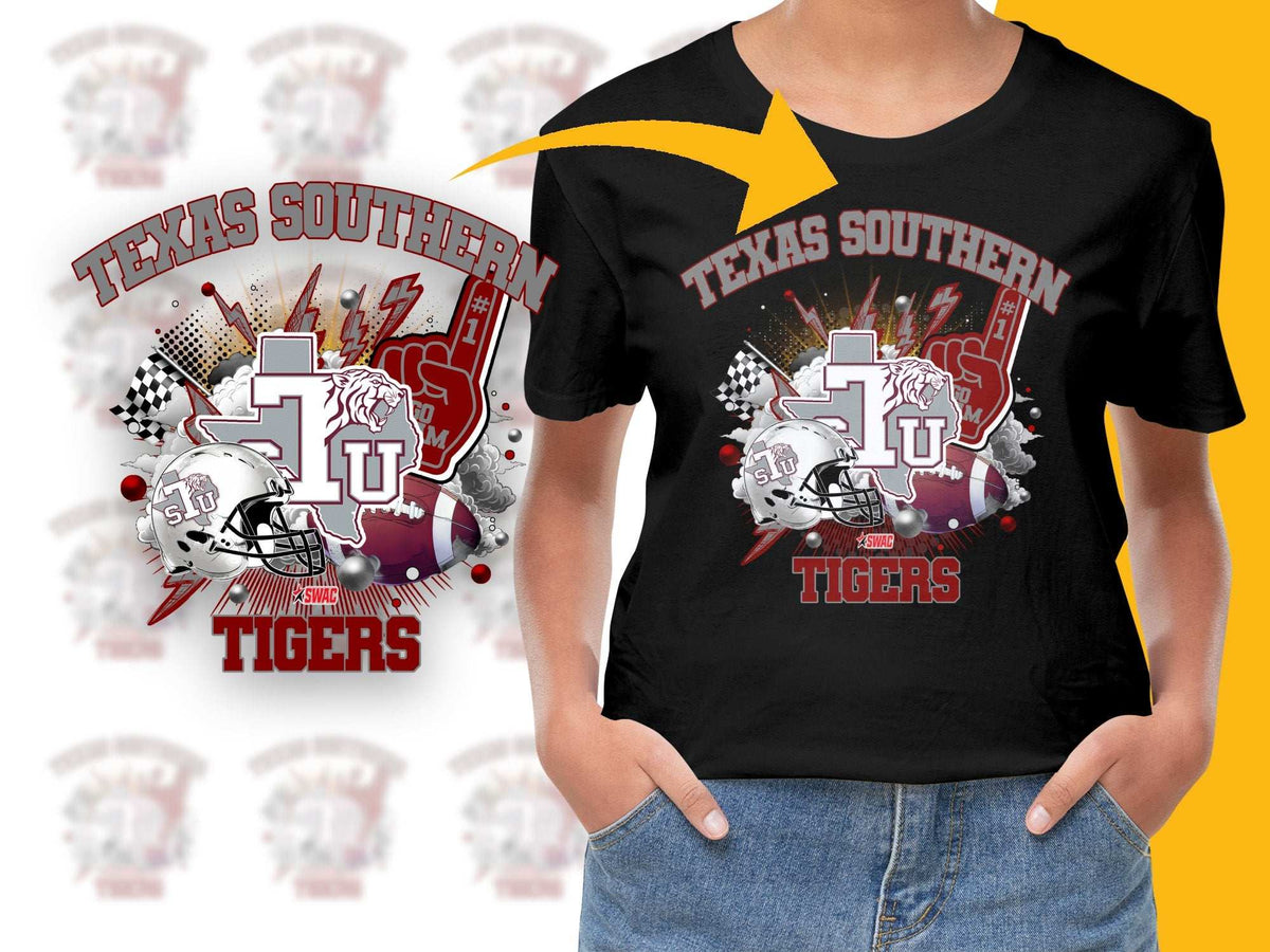 Texas Southern University Tigers Graphic T-Shirt, College Football Tee, Sports Fan Apparel, Casual Style, Bold Print Design