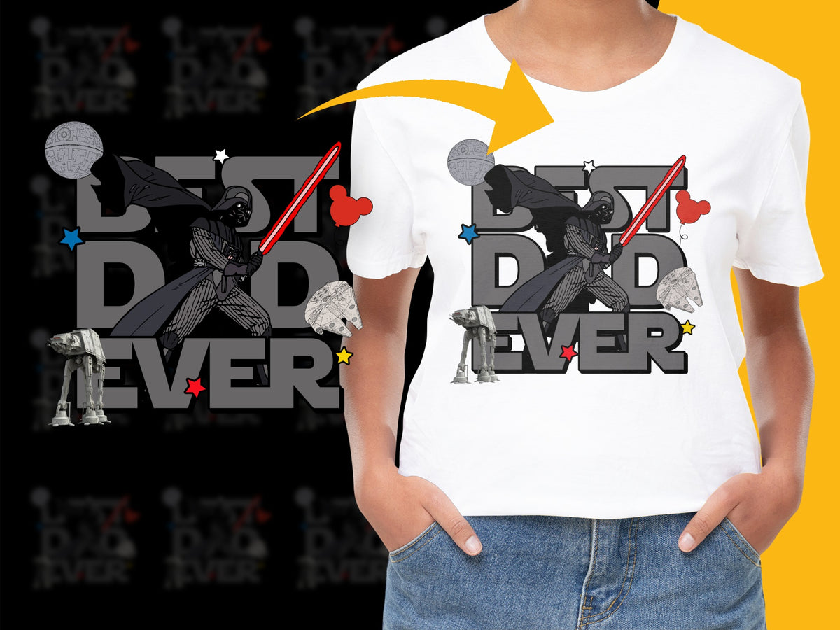 Best Dad Ever T-Shirt, Darth Vader Graphic Tee, Father's Day Gift, Star Wars Inspired Shirt for Men