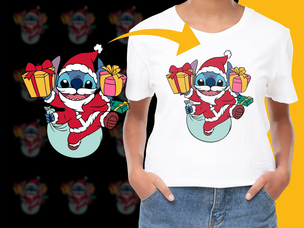 Cute Santa Cat T-Shirt, Christmas Gift Graphic Tee, Holiday Apparel for All Ages, Festive Kitty Design