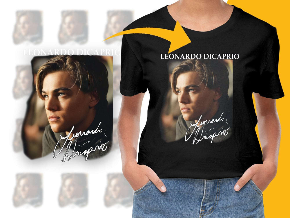 Leonardo DiCaprio Graphic T-Shirt, Vintage 90s Style, Celebrity Portrait Tee, Fashionable Unisex Top, Gift Idea