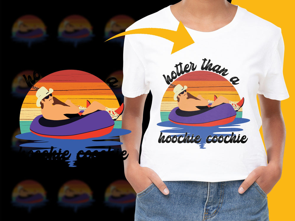 Retro Summer T-Shirt, Cool Cartoon Dog Graphic, Fun Beach Sunset Design, Unisex Casual Tee