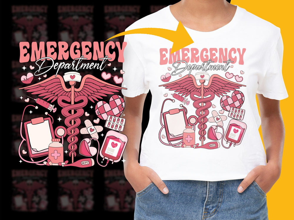 Emergency Department Nurse T-Shirt, Medical Theme Graphic Tee, Hospital Staff Gift Idea