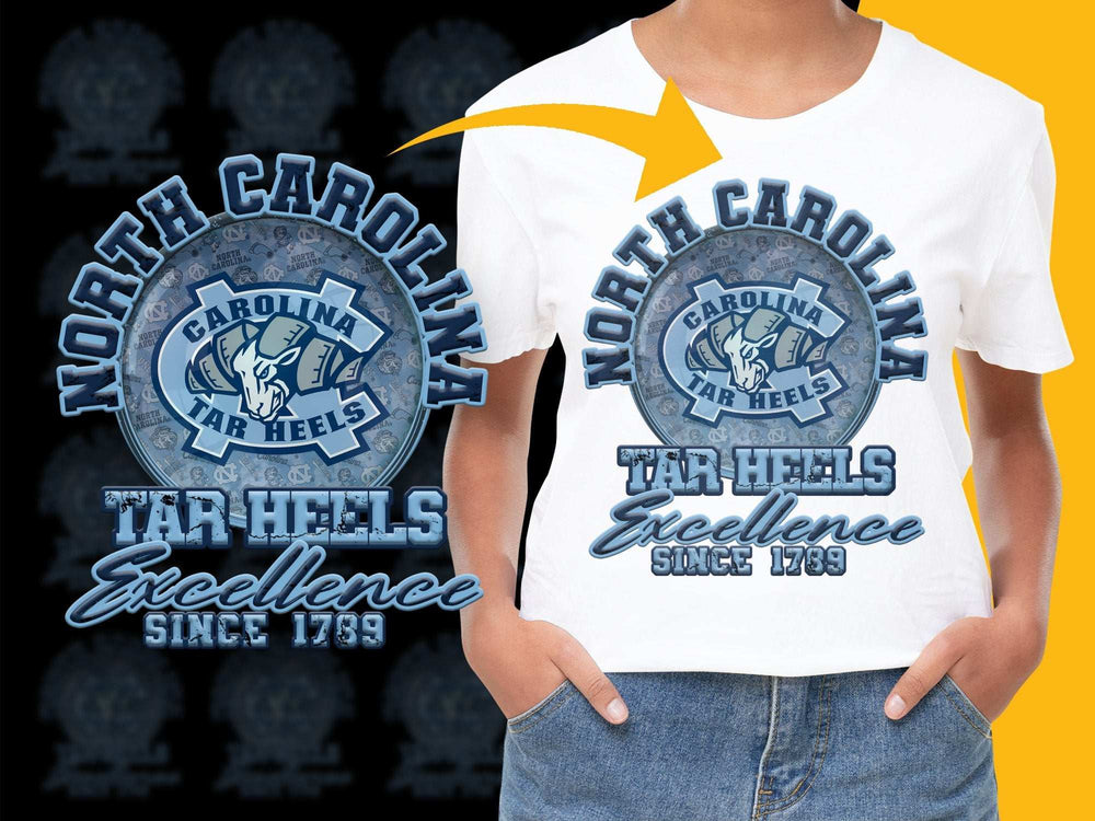 North Carolina Tar Heels T-Shirt, Excellence Since 1789, College Sports Apparel, Fan Gear
