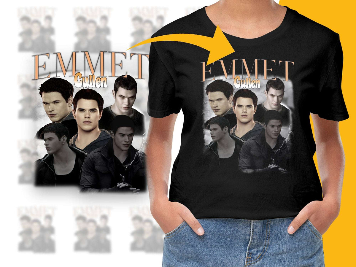 Emmett Cullen Twilight Saga Graphic T-Shirt, Unisex Black Tee, Movie Fan Gift, Vampire Lover Apparel