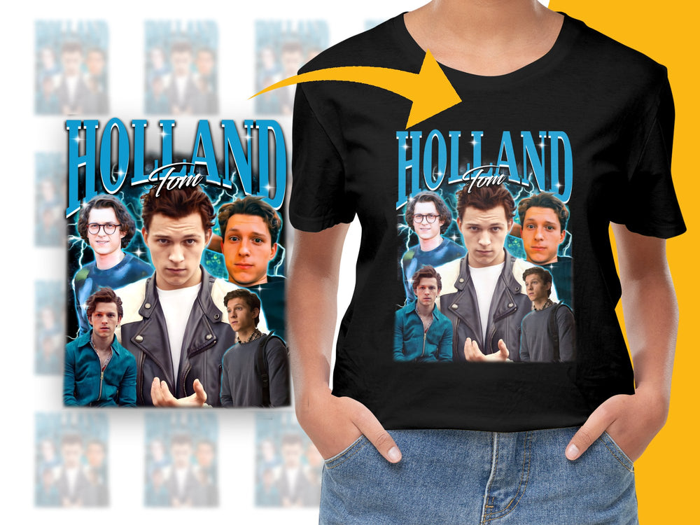 Tom Holland Fan T-Shirt, Multiple Pose Graphic Tee, Actor Inspired Casual Wear, Unique Gift Idea