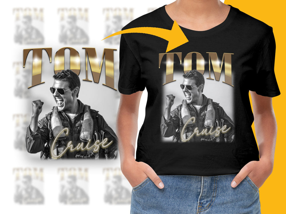 Vintage Tom Cruise Graphic Tee, Classic Movie Star Print T-Shirt, Retro Hollywood Celebrity Fashion Top