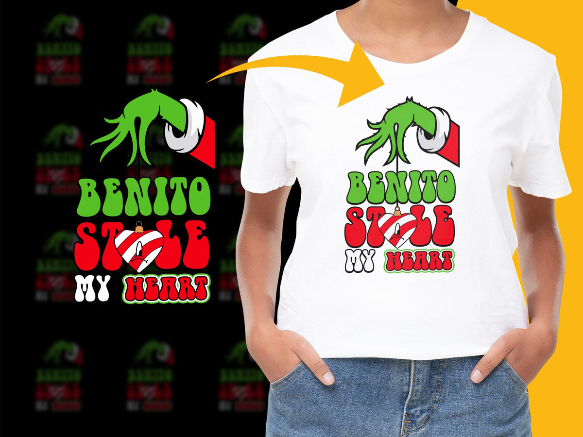 Benito Style My Heart Dragon Graphic Kids T-Shirt, Vibrant Green and Red Design, Casual Wear