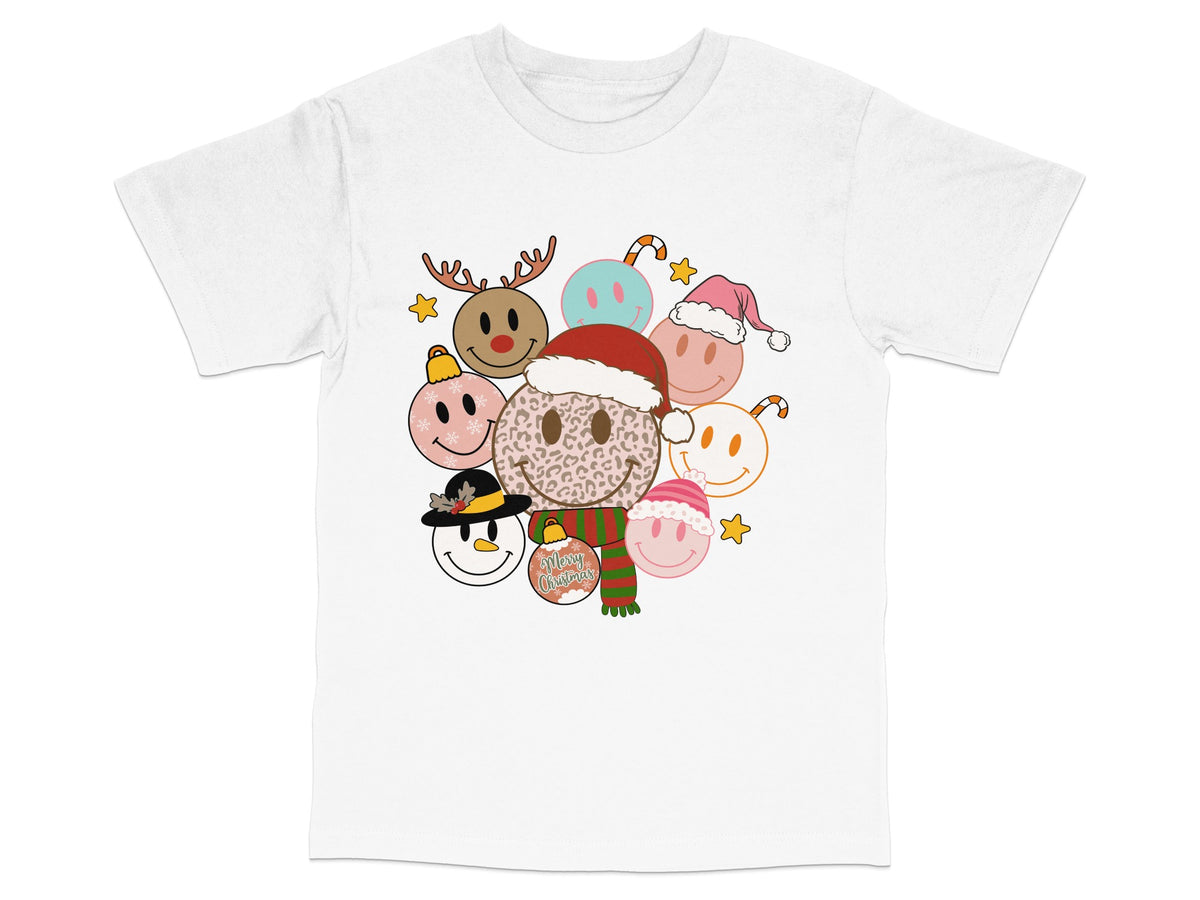 Kids Christmas T-Shirt, Cute Holiday Characters Graphic Tee, Festive Children's Top with Cartoon Animals