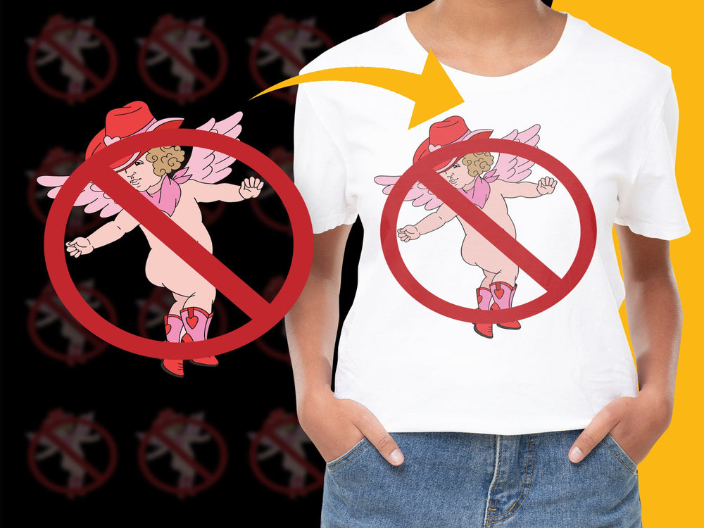 Anti-Valentine's Day T-Shirt, No Cupid Graphic Tee, Unisex Cotton Shirt, Funny Single Awareness