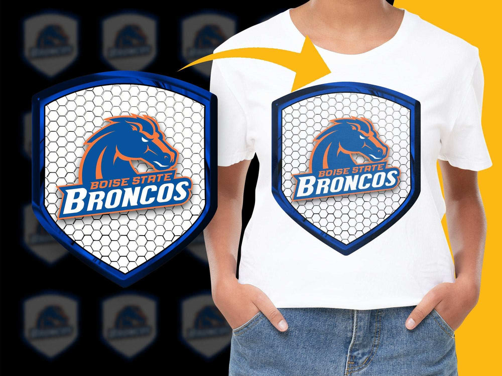 Boise State Broncos T-Shirt, College Sports Logo, Graphic Tee, Fan Apparel, Blue and Orange