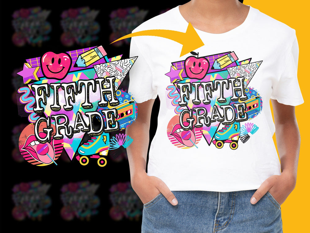 Fifth Grade T-Shirt, Fun Colorful Graphic Tee, Back to School Kids Fashion, Unisex Children's Clothing