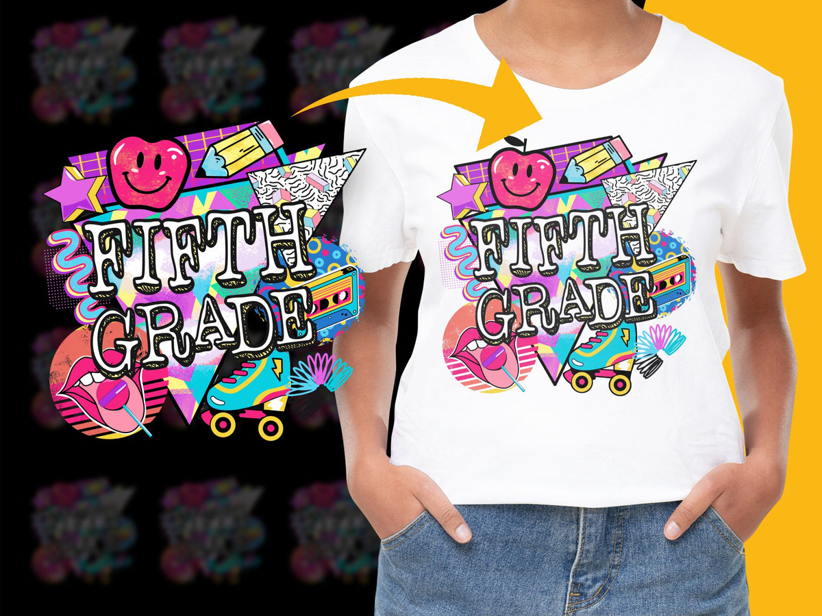 Fifth Grade T-Shirt, Fun Colorful Graphic Tee, Back to School Kids Fashion, Unisex Children's Clothing