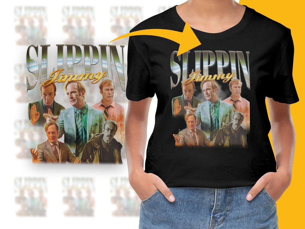 Slippin' Jimmy Graphic Tee, Saul Goodman Inspired, Fan Art T-Shirt, TV Show Merch, Unisex Cotton Shirt