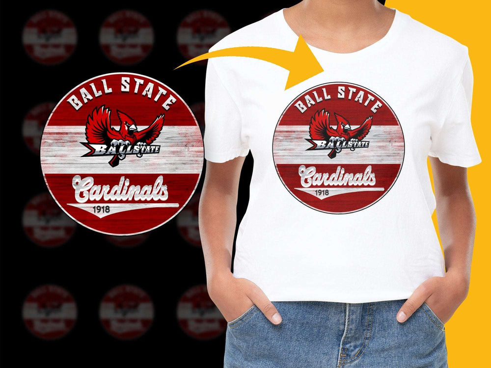 Ball State Cardinals T-Shirt, Vintage Logo, College Sports Apparel, Red and White Tee