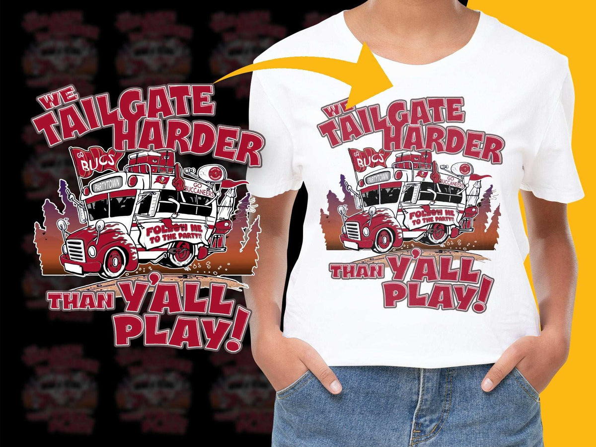 Vintage Tailgate Party T-Shirt, Red Truck Design, Football Fan Tee, Fun Sports Apparel for Tailgating Events