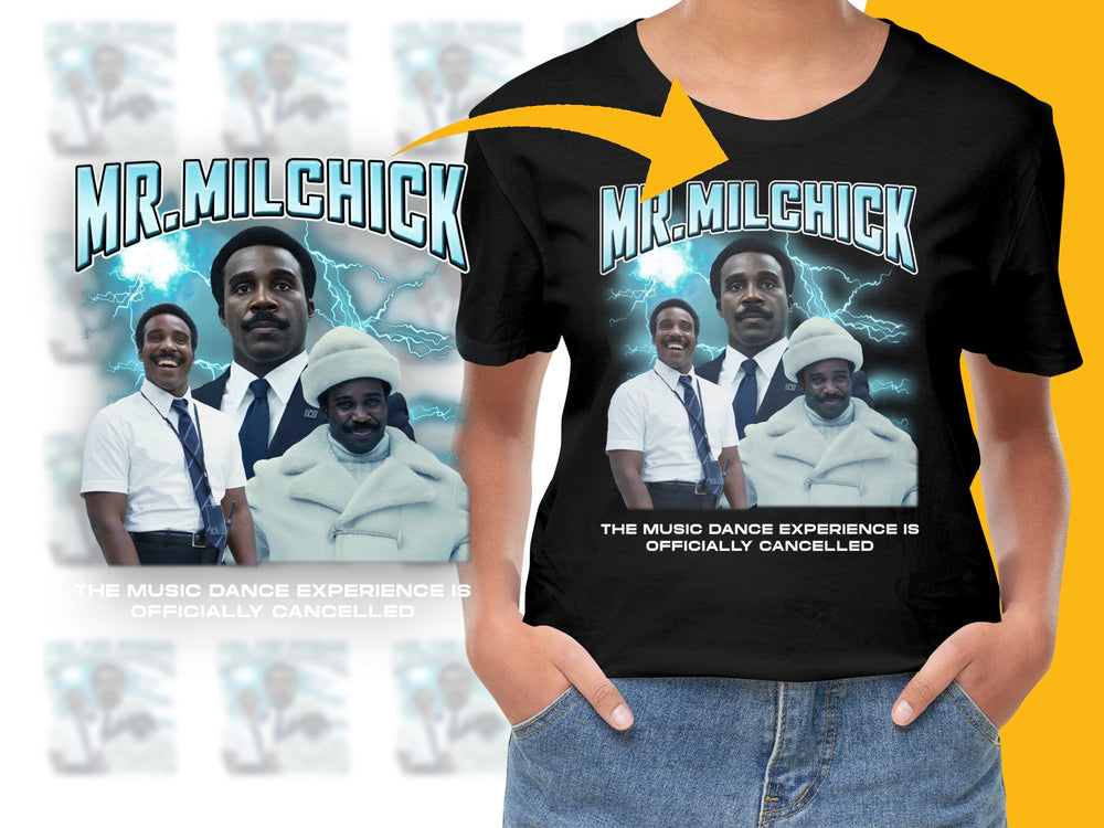 Mr. Milchick Graphic Tee, Retro Style TV Show Inspired, Vintage Black Cotton T-Shirt, Casual Streetwear, Unisex Fashion Top