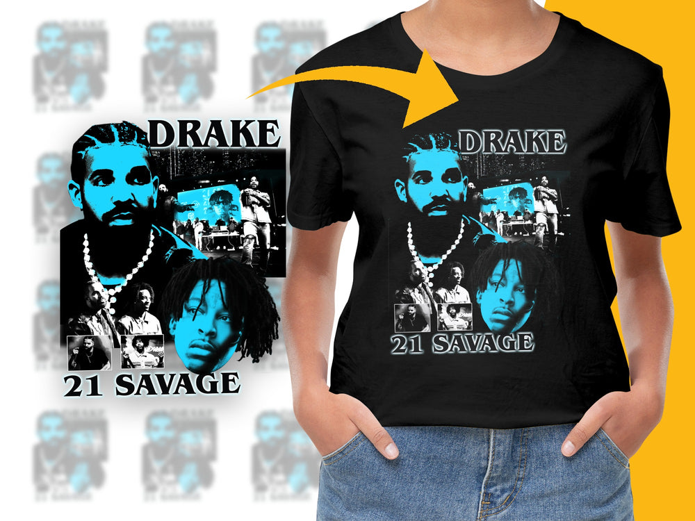 Hip Hop T-Shirt, Drake and 21 Savage Graphic Tee, Urban Streetwear, Music Fan Apparel, Trendy Concert Outfit, Unisex Fashion