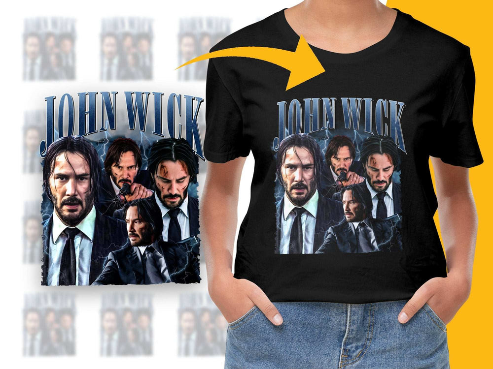 John Wick Movie Fan T-Shirt, Keanu Reeves Graphic Tee, Action Film Merchandise, Unisex Cotton Shirt