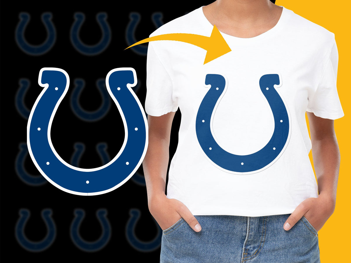 Horseshoe Graphic T-Shirt, Navy Blue and White Design, Casual Unisex Tee, Trendy Summer Fashion Top, Unique Gift Idea