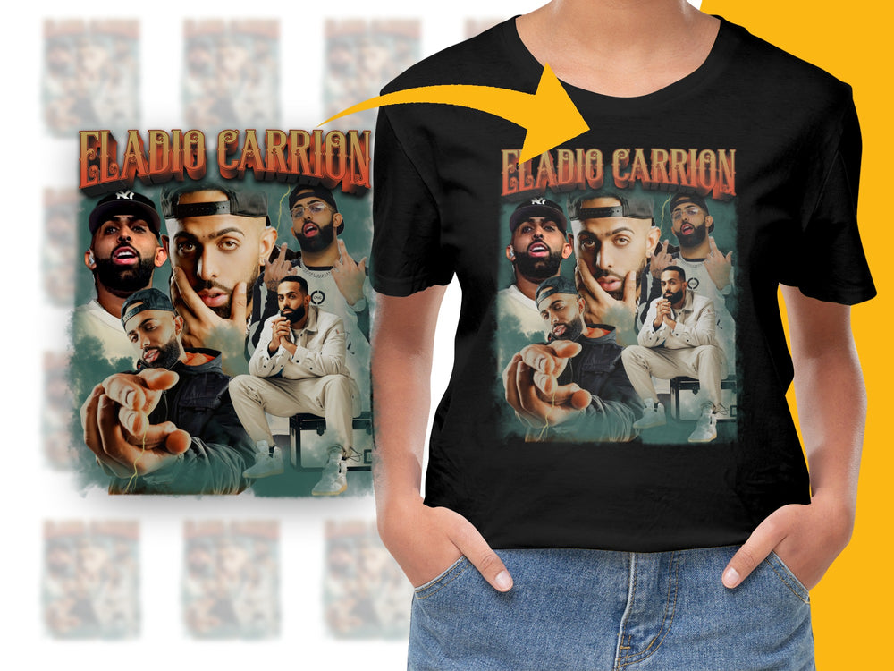 Graphic T-Shirt with Multiple Portraits Design, Hip Hop Inspired, Urban Street Fashion, Unisex Casual Tee