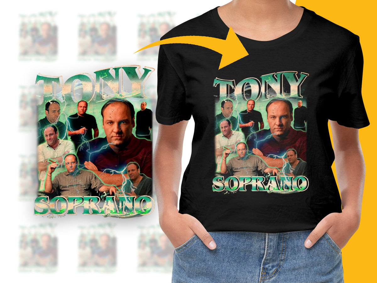 Tony Soprano T-Shirt, TV Show Graphic Tee, Vintage Style, Fan Art Apparel, Collectible Clothing, Unique Gift Idea