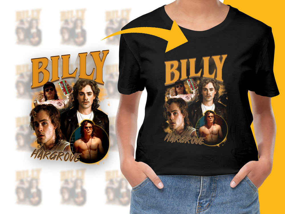 Vintage Billy Hargrove T-Shirt, Stranger Things Inspired Graphic Tee, Retro 80s Design, Unisex Fashion Top.