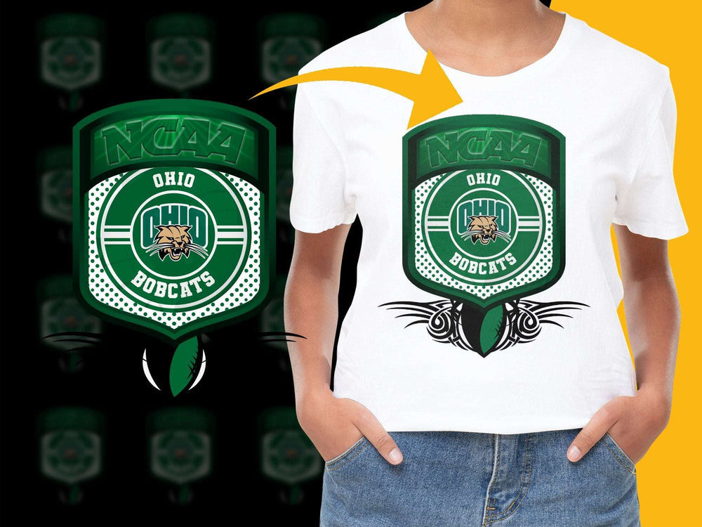 Ohio Bobcats NCAA Logo T-Shirt, College Sports Fan Apparel, Green Graphic Tee