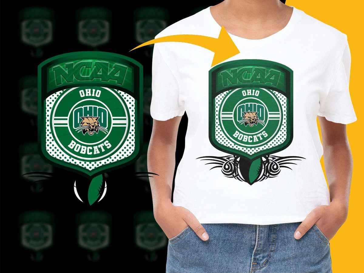 Ohio Bobcats NCAA Logo T-Shirt, College Sports Fan Apparel, Green Graphic Tee