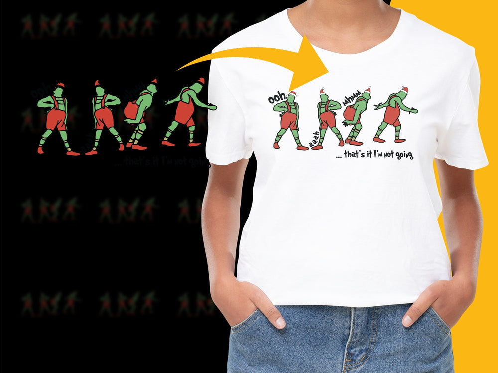 Funny Zombie T-Shirt, 'That's It I'm Not Going' Quote, Cartoon Zombies Graphic Tee, Unisex White Shirt