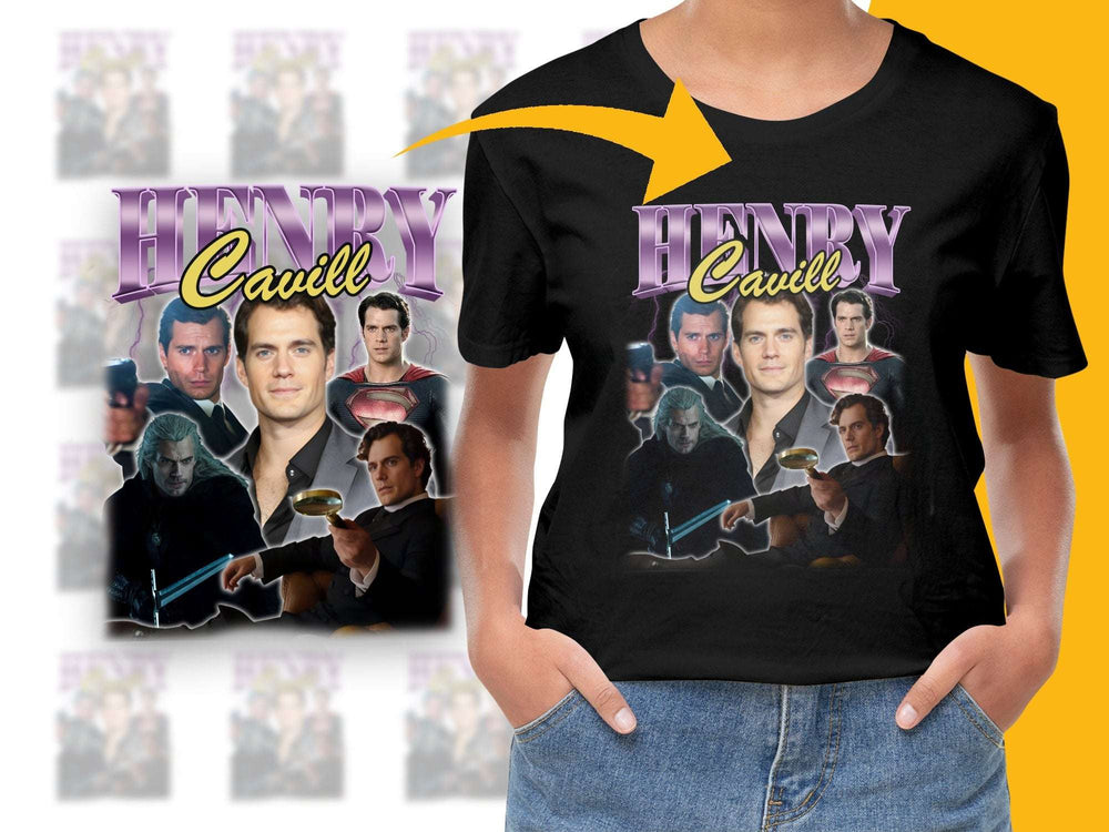 Henry Cavill Fan T-Shirt, Multiple Poses, Actor Montage Graphic Tee, Unisex Clothing