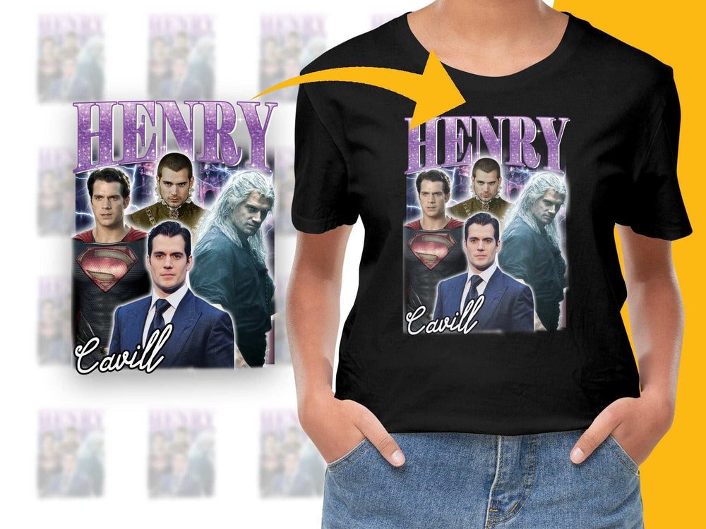Henry Cavill Superman Collage T-Shirt, Fan Art Graphic Tee, Movie Inspired Apparel, Unisex Clothing Gift