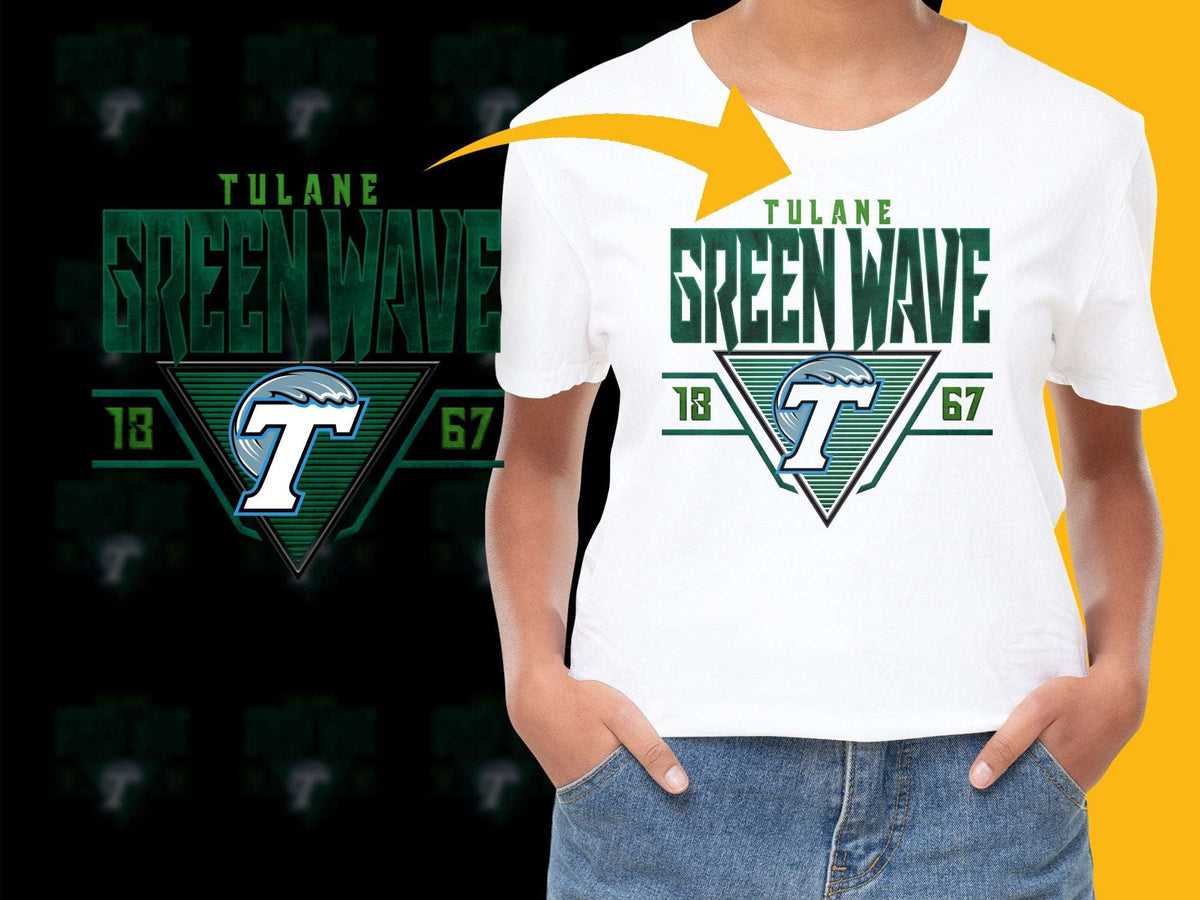 Tulane Green Wave T-Shirt, College Football Graphic Tee, University Sports Apparel, Casual Fan Wear