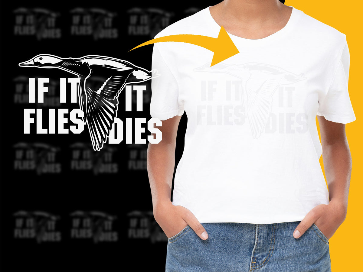 White Graphic T-Shirt with Flying Duck Design, Nature-Inspired Casual Wear Unisex Cotton Tee