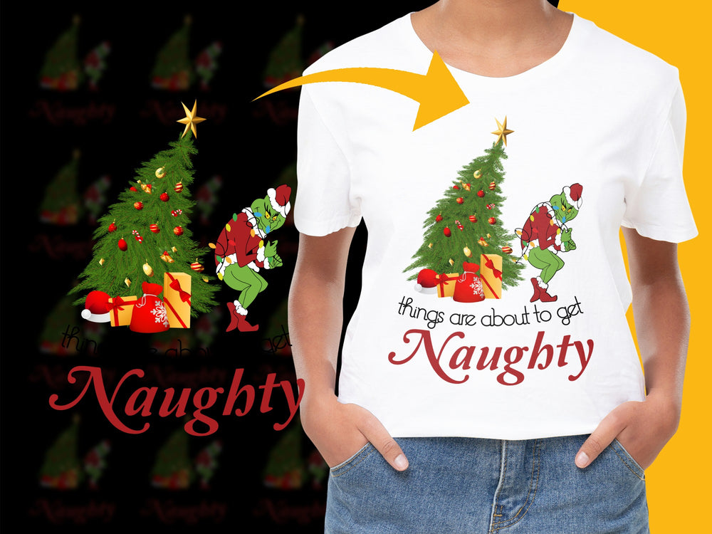 Funny Christmas T-Shirt, Naughty Elves Graphic Tee, Holiday Festive Apparel, Unisex Adult Clothing