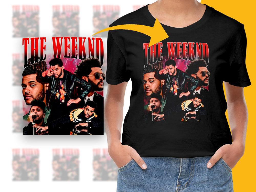 The Weeknd Inspired Graphic T-Shirt, Vintage Style Music Artist Tee, Retro Pop Culture Fashion, Unisex Black Shirt