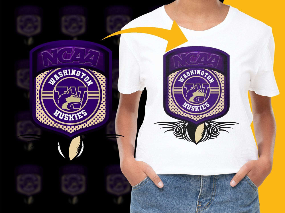 Washington Huskies NCAA Logo T-Shirt, Purple College Sports Fan Apparel